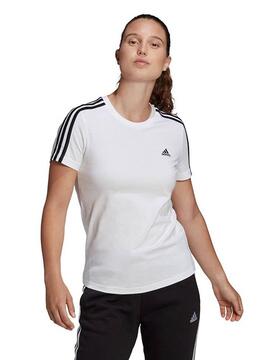 Camiseta Adidas 3S Blanco Mujer