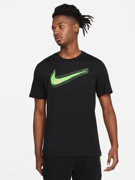 Carrera Labor capa Camiseta Nike Negro/Verde Hombre
