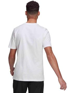Camiseta Adidas Blanca Letras Negras Hombre