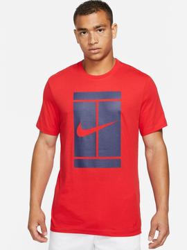Camiseta Nike Rojo Cuadro Marino Logo Rojo Hombre