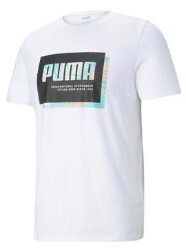 Camiseta Puma Summer Bco/Coral Hombre