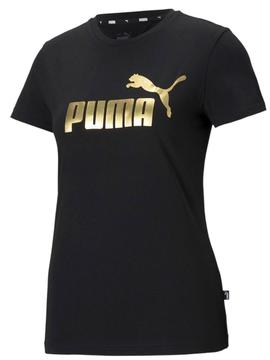 Camiseta Puma Metallic Negro/Oro Mujer