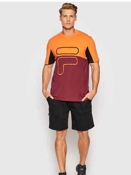 Camiseta Fila Naranja/Granate Hombre