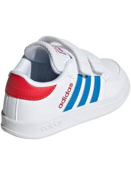 Zapatillas Adidas Breaknet Bco/Azul/Rojo Niño