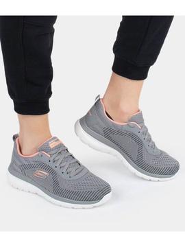 Zapatilla Skechers Bountiful Gris/Naranja Mujer