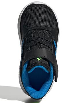 Zapatilla Adidas Runfalcon Negro/Azul Bebe