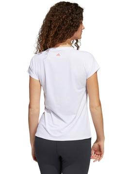 Camiseta Adidas Tecnica Bco/Rosa Mujer