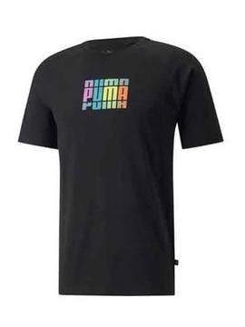 Camiseta Puma Negra Multicolor Hombre