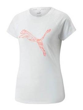 Camiseta Puma Run Logo Blanco/Naranja Mujer