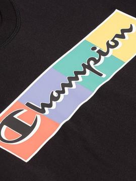 Camiseta Champion Negra Colores Hombre