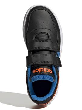 Zapatillas Adidas Hoops Negro Azul Niño