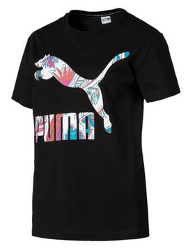 Camiseta Puma Negra/Multicolor Mujer