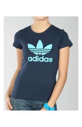 Camiseta AdidasTrefoil Azul Mujer