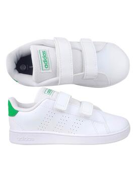 Zapatilla Adidas Advantage Blanco Verde Niñ@