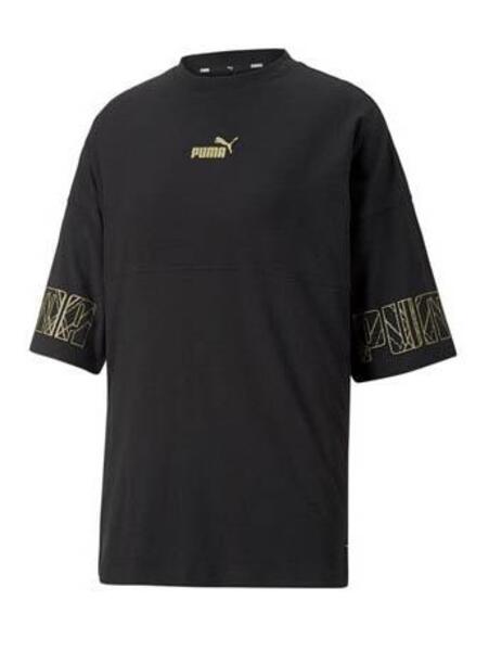 Camiseta Puma Power Decor Negro/Oro Mujer