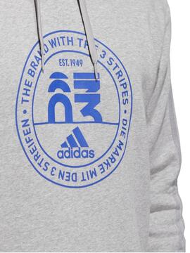 Sudadera Adidas Basic Emblem Gris/Azul Hombre