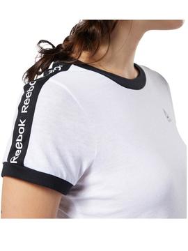 Camiseta Reebok Linear Logo Blanco/Negro Mujer