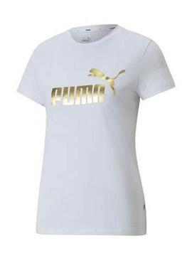 Camiseta Puma ESS  Metallic Bco/Oro Mujer