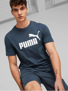 Camiseta Puma Ess Logo Azul Hombre