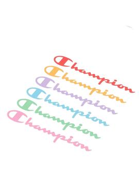 Camiseta Champion Logos Blanco/Multicolor Mujer