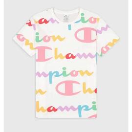 Camiseta Champion Logo Bco/Multicolor Mujer