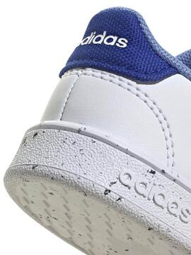 Zapatilla Adidas Advantage Blanco Azul Niño