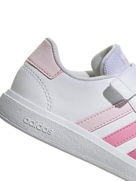 Zapatilla Adidas Grand Court Bco/Rosas Niña
