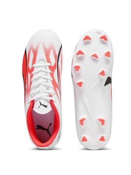 Bota Futbol Puma Ultra Play FG/AG Bco/Coral Niñ@