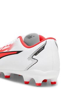 Bota Futbol Puma Ultra Play FG/AG Bco/Coral Niñ@
