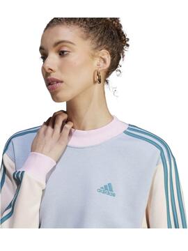 Sudadera Adidas 3S Azul/Rosa Mujer