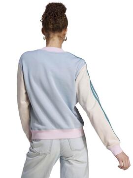 Sudadera Adidas 3S Azul/Rosa Mujer