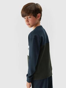 Sudadera 4F  Marino/Bco/Verde Niño