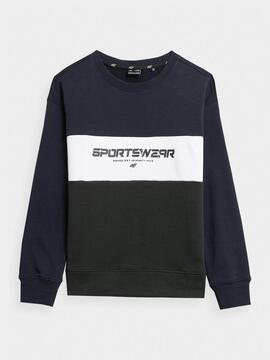 Sudadera 4F  Marino/Bco/Verde Niño