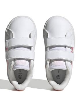 Zapatilla Adidas Grand Court Bco/Rosas Bebe