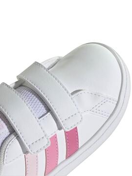 Zapatilla Adidas Grand Court Bco/Rosas Bebe