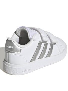 Zapatilla Adidas Grand Court Bco/Gris Bebe