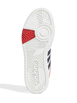 Zapatilla Adidas Hoops Blanco Marino Rojo Hombre