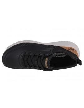 Zapatilla Skechers Bobs Piel Negro Mujer