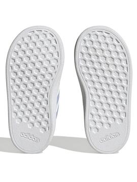 Zapatilla Adidas Grand Court Bco/Celeste Bebe