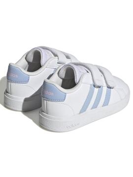 Zapatilla Adidas Grand Court Bco/Celeste Bebe