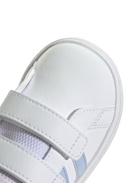 Zapatilla Adidas Grand Court Bco/Celeste Bebe