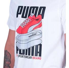 Camiseta Puma Sneaker Bco/Rojo Hombre