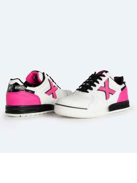 Zapatilla Munich G-3 Indoor Blanco Rosa Niñ@