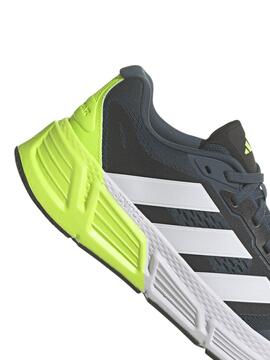 Zapatilla Adidas Questar Verde/ Fosforito Hombre