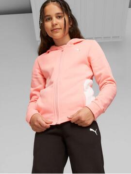 Chandal Puma Sweat Rosa Negro Niña