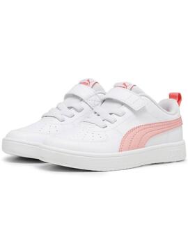 Zapatilla Puma Rickie Blanco Rosa Niña