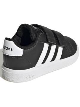 Zapatilla Adidas Grand Court Negro/Bco Bebe