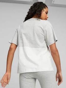 Camiseta Puma Gris Blanca Mujer