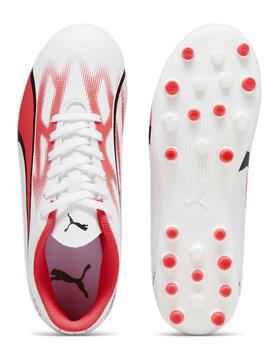 Bota Futbol Puma Ultra Play MG Blanco/Coral Niñ@