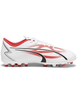 Bota Futbol Puma Ultra Play MG Blanco/Coral Niñ@